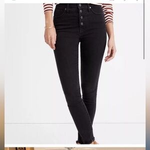 Madewell Button Fly Black Jean